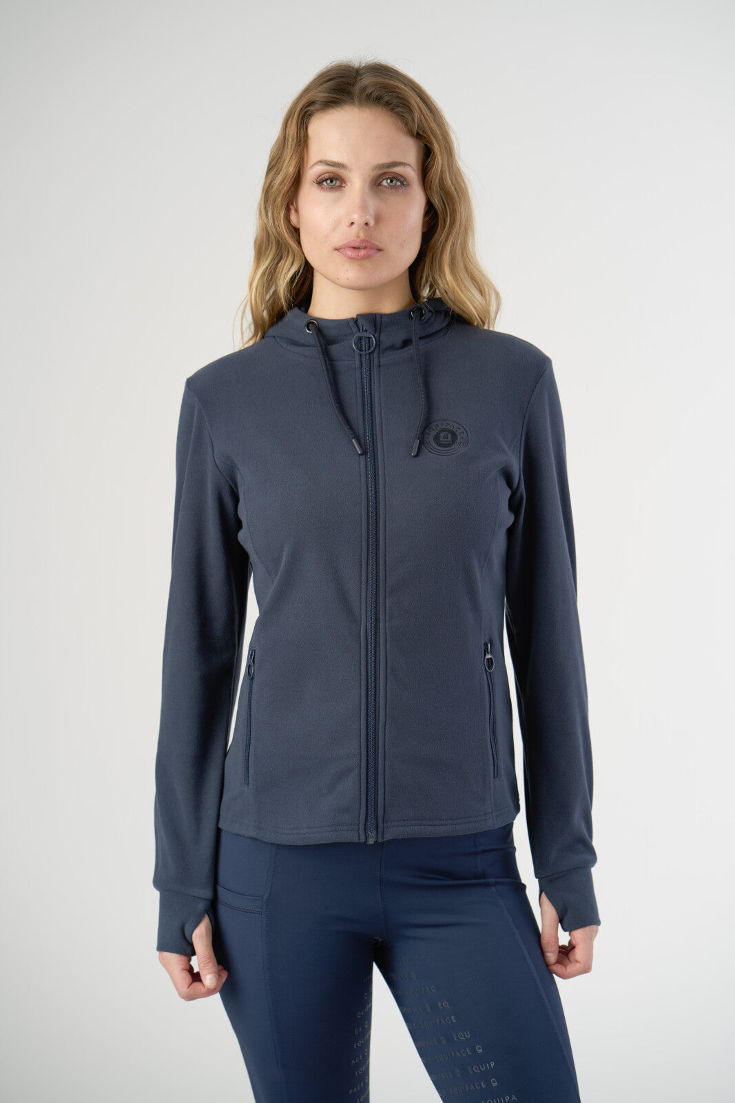 Equipage Abigail Hoodie med Lynlås - Navy