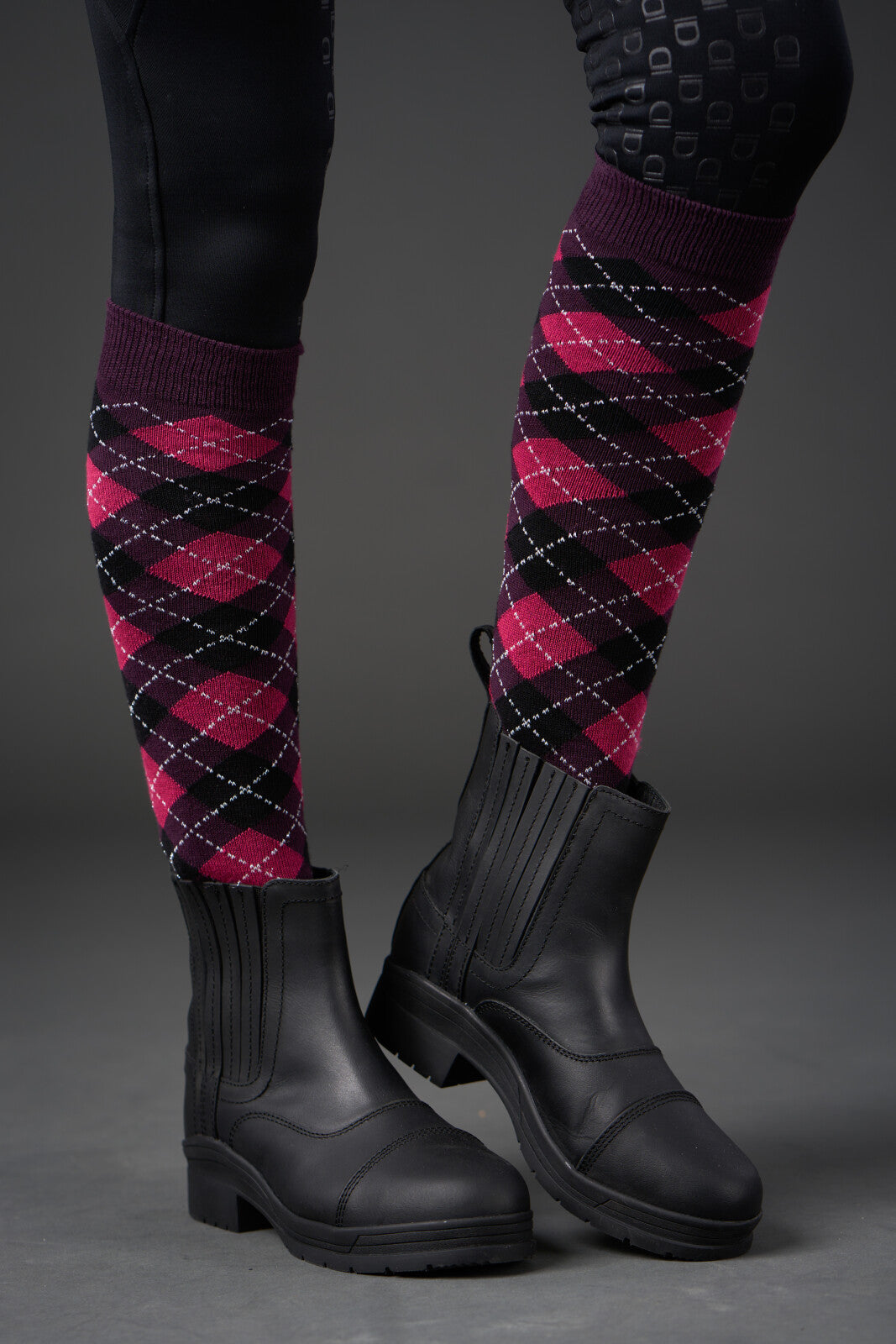 Equipage Lax Ridestrømper - Purple Pennant