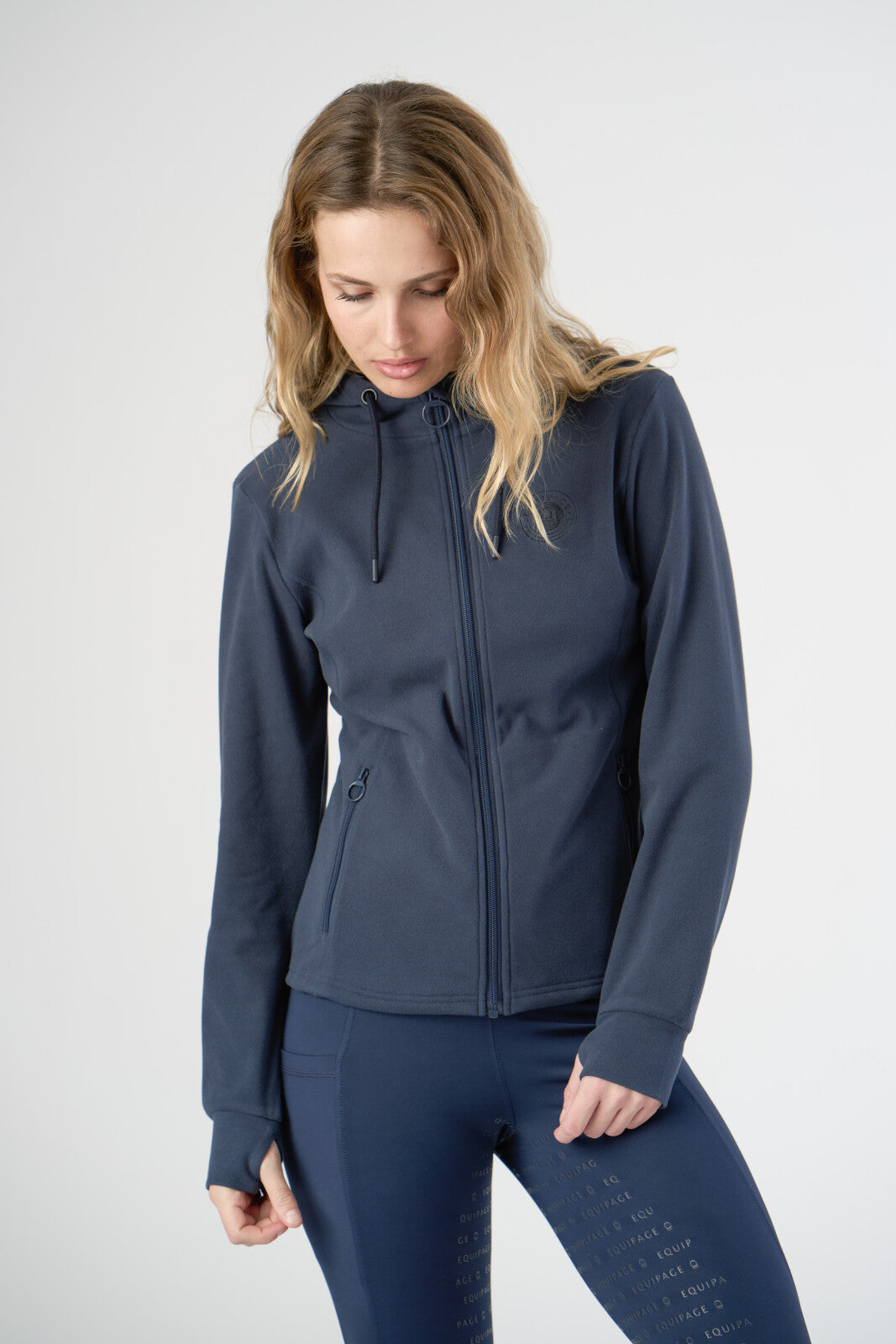 Equipage Abigail Hoodie med Lynlås - Navy