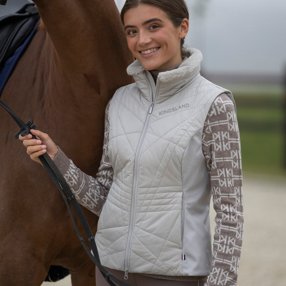 KLAlba Vatteret Bodywarmer til Kvinder - Beige Dove