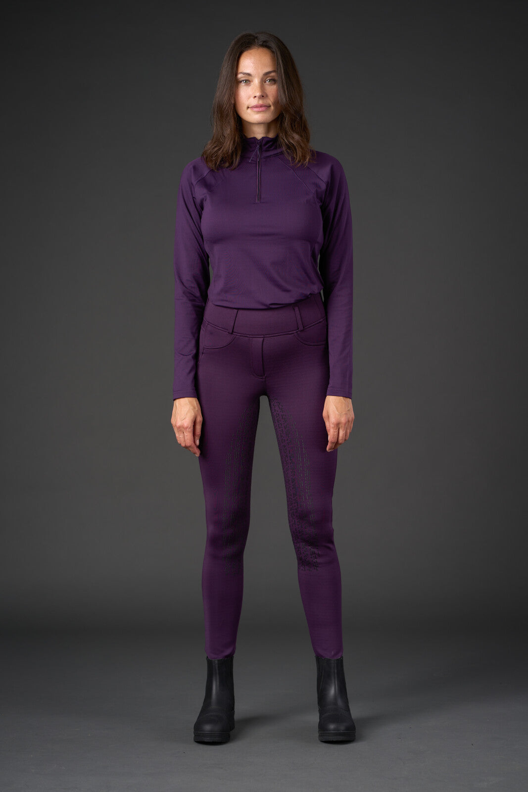 Equipage Shannon ridetights, fullgrip - Purple Pennant