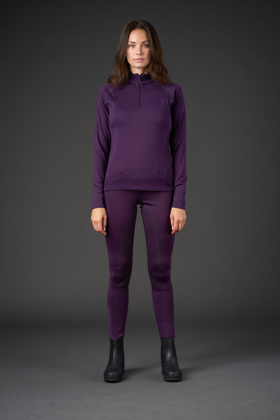 Equipage Redmond langærmet trøje, half zip - Purple Pennant