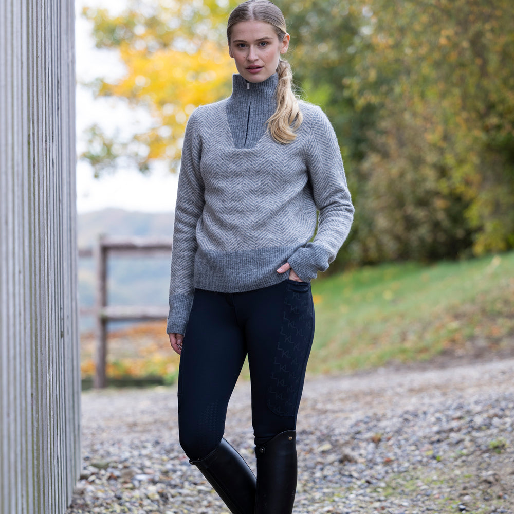 KLKornelia Dame Ridebukser med Fuld Grip - Navy