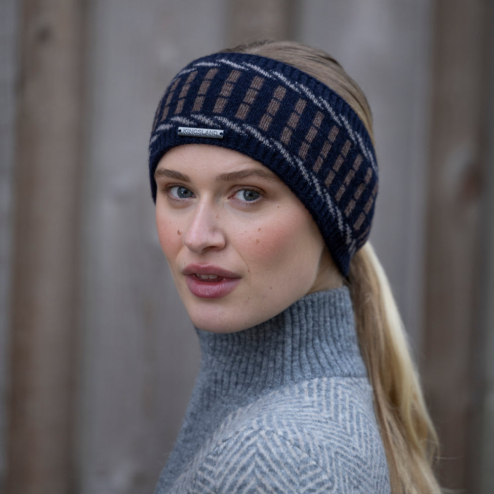 Arno Strikket Pandebånd - Navy