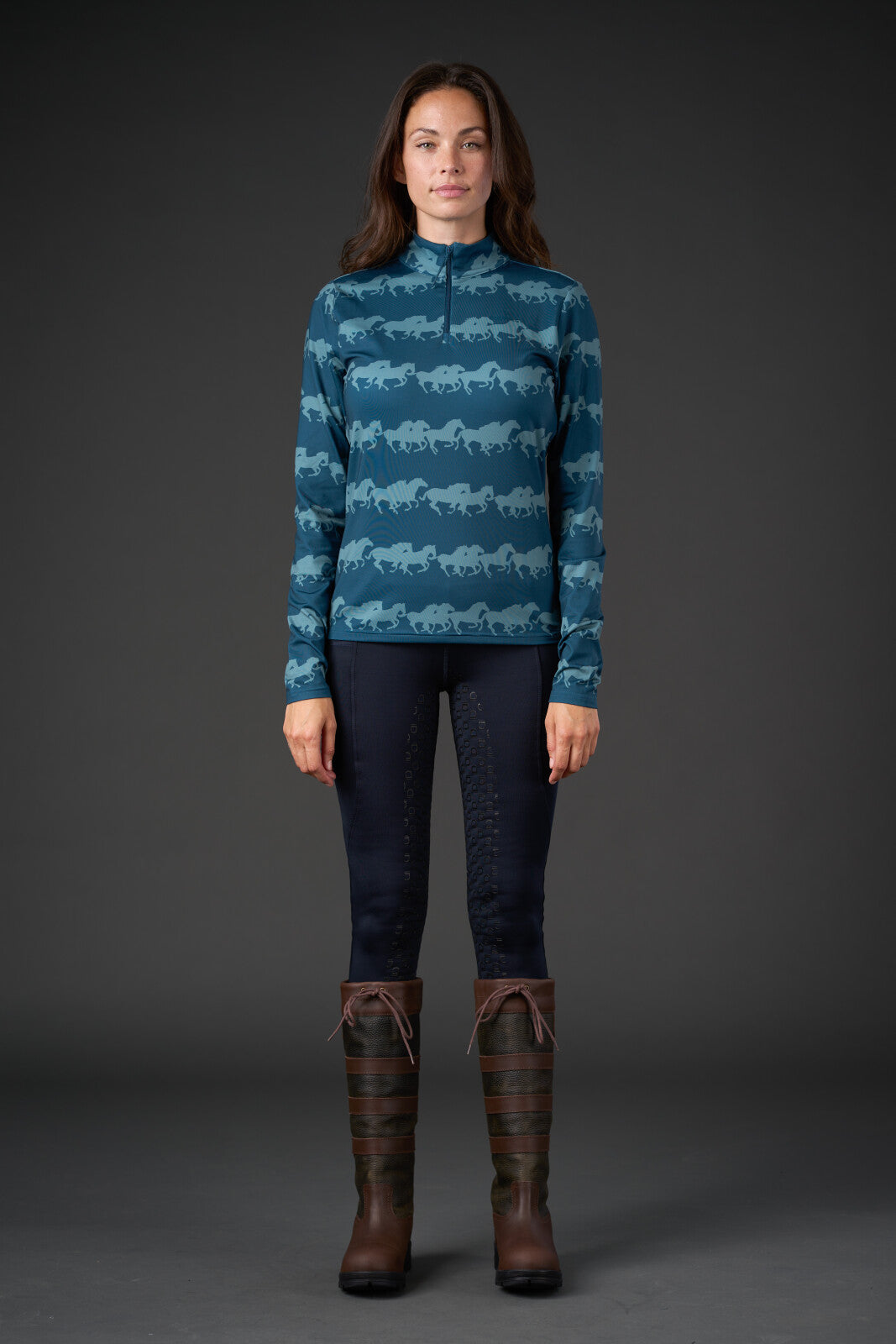 Equipage Montana Langærmet Trøje, Half Zip - Majolica Blue