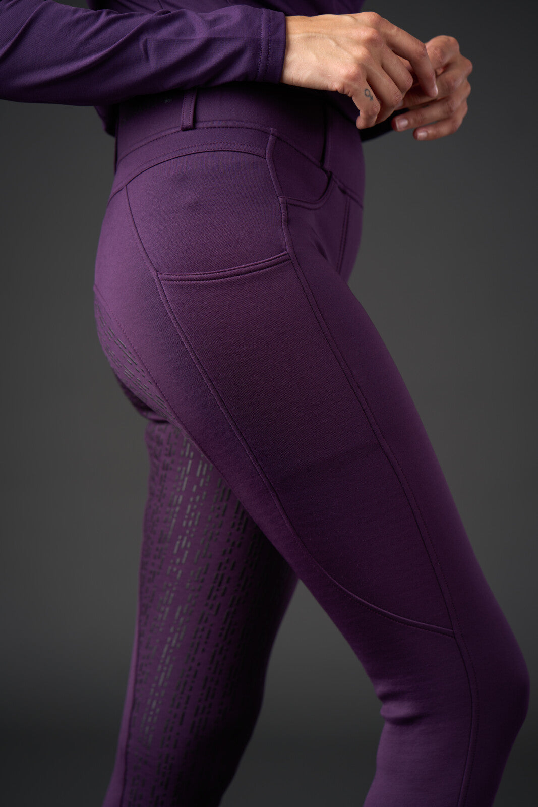 Equipage Shannon ridetights, fullgrip - Purple Pennant