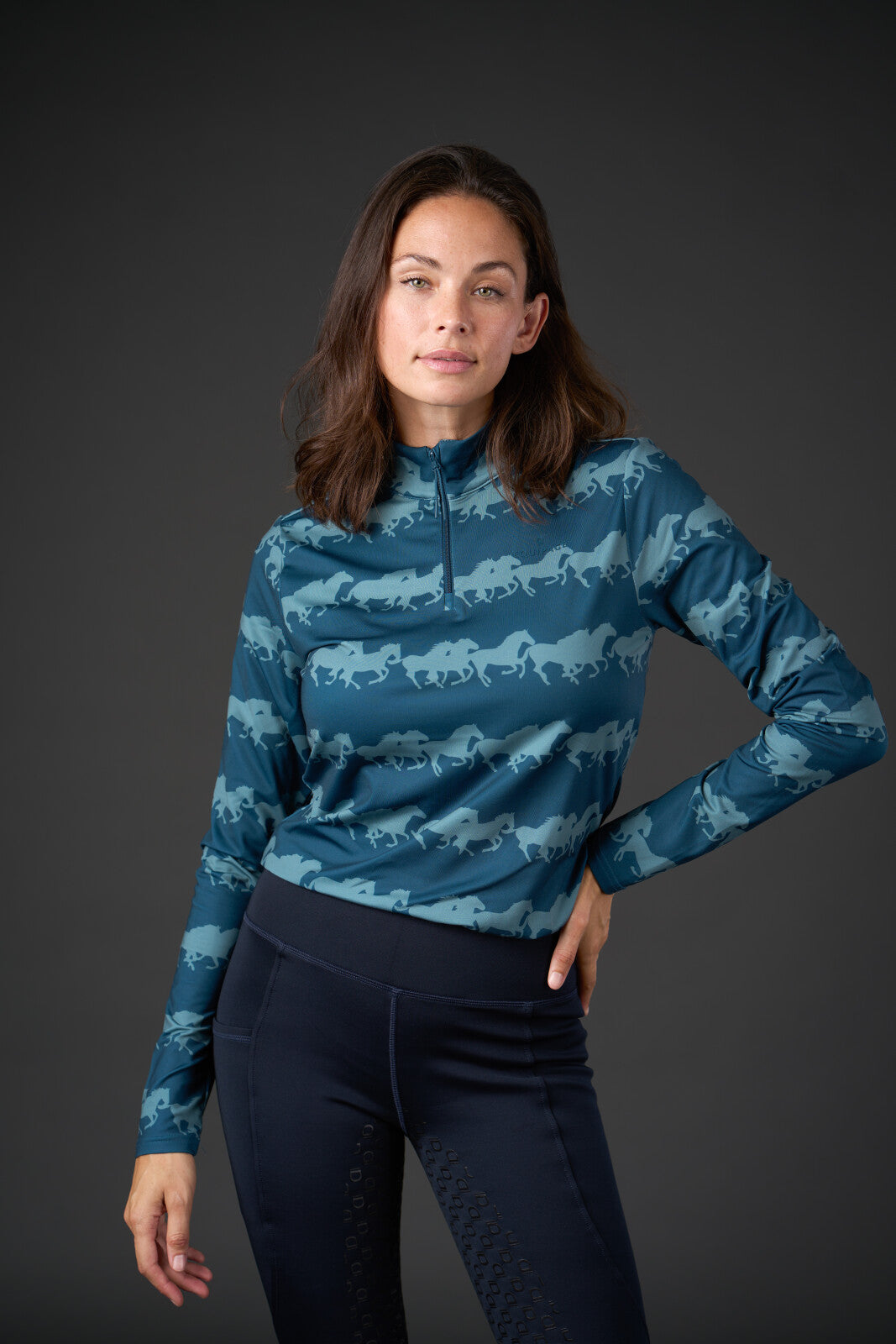Equipage Montana Langærmet Trøje, Half Zip - Majolica Blue