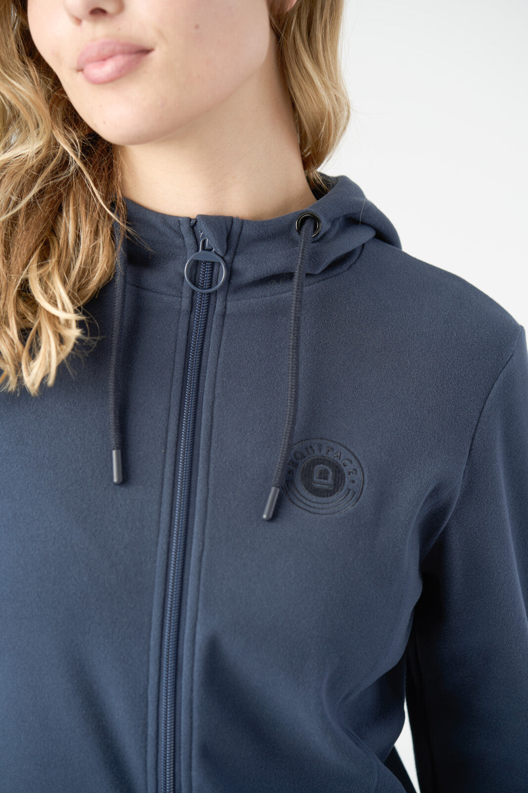 Equipage Abigail Hoodie med Lynlås - Navy