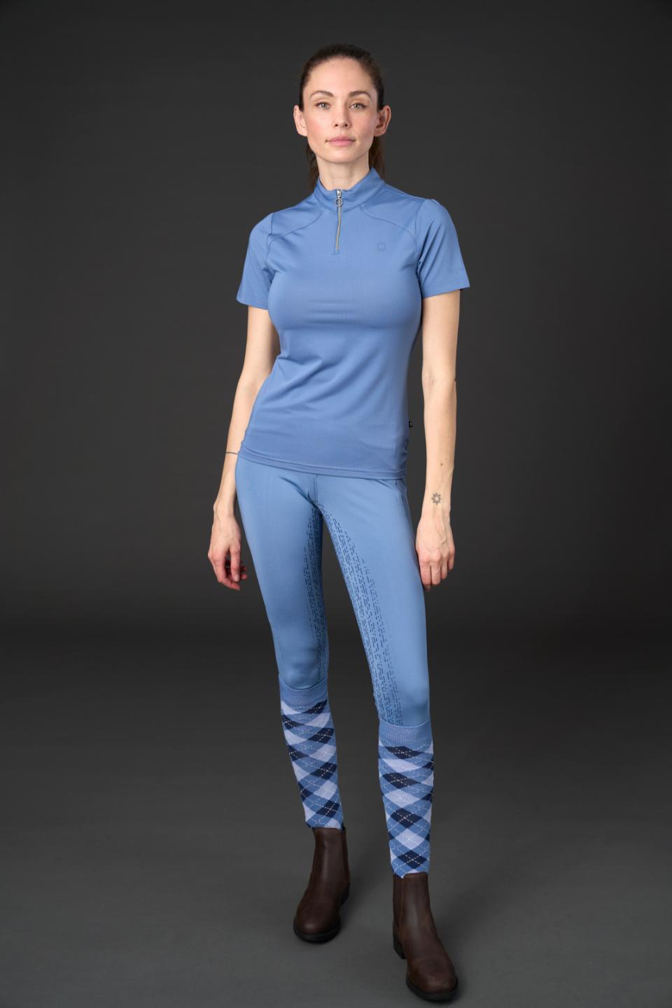EQUIPAGE HASTY T-shirt med ½ lynlås. Coronet Blue