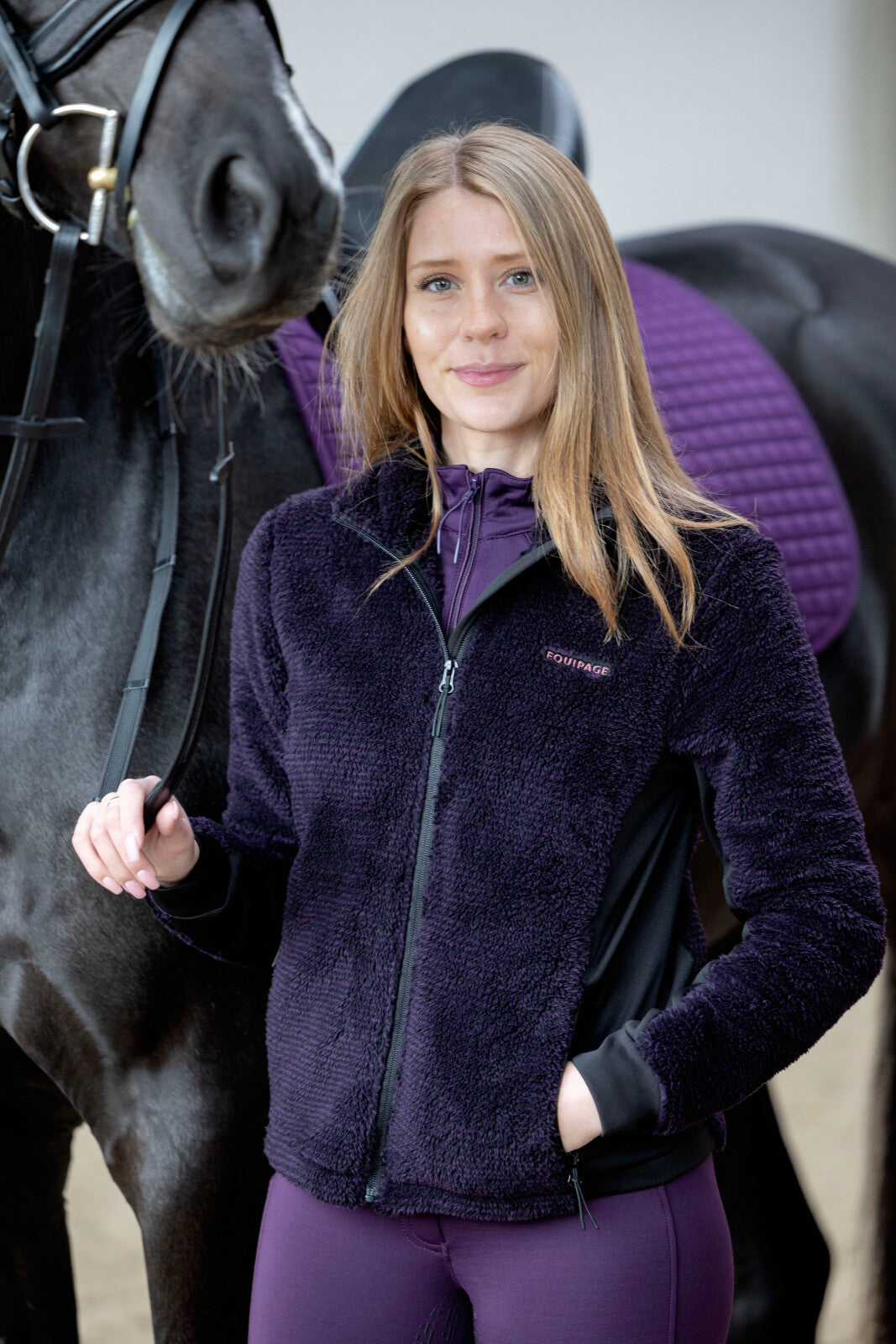 Equipage Nevada Cardigan - Purple Pennant