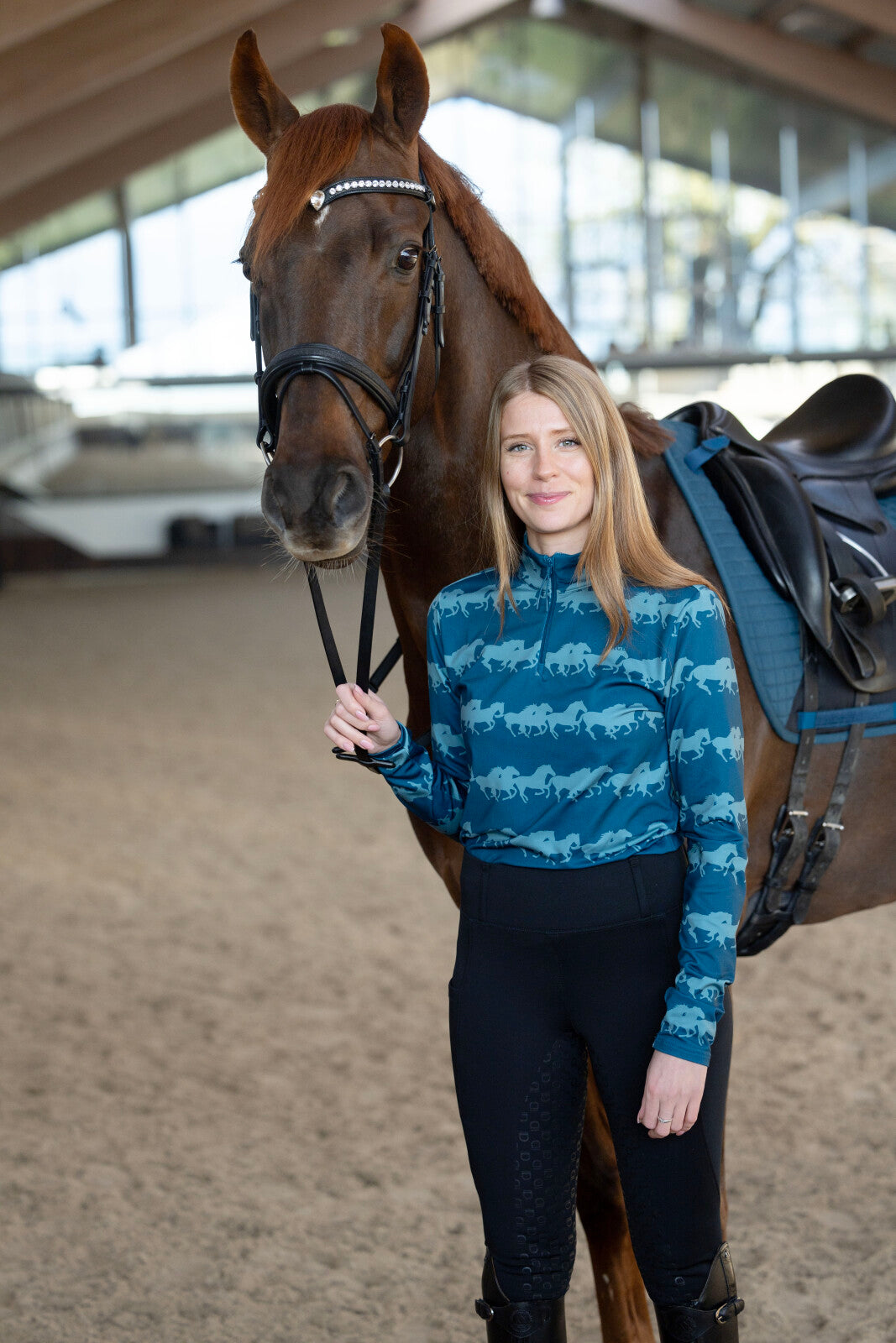 Equipage Montana Langærmet Trøje, Half Zip - Majolica Blue