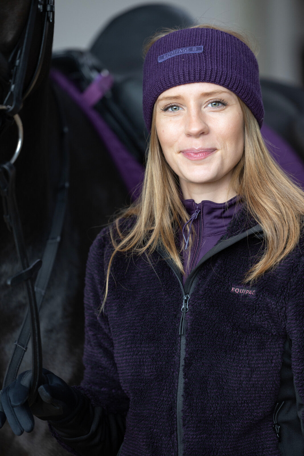 Equipage Nevada Cardigan - Purple Pennant