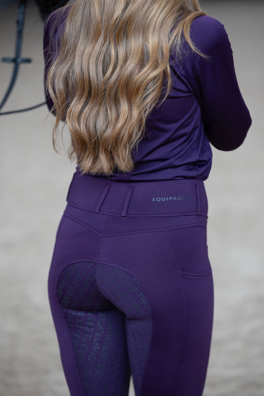 Equipage Shannon ridetights, fullgrip - Purple Pennant