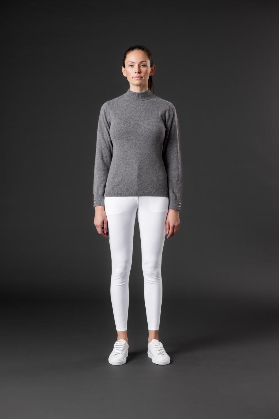 CATAGO AVA Mohair strik pullover. Grey Melange