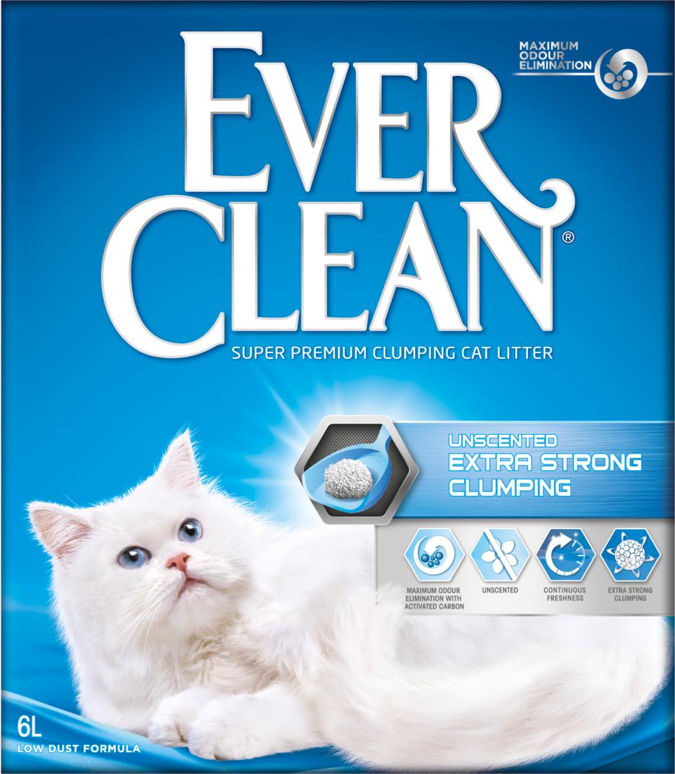 EVER CLEAN Extra Strength kattegrus. Duftfri. 6L