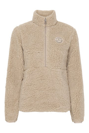 EQUIPAGE JOELLE Teddy fleecetrøje. Beige