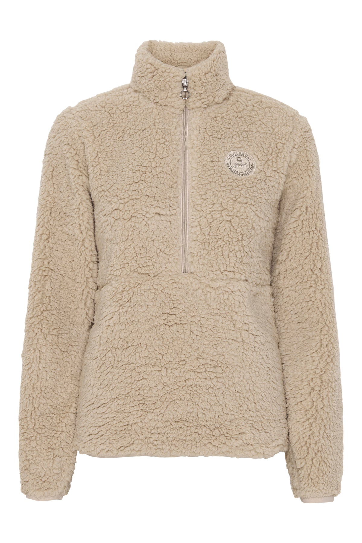 EQUIPAGE JOELLE Teddy fleecetrøje. Beige