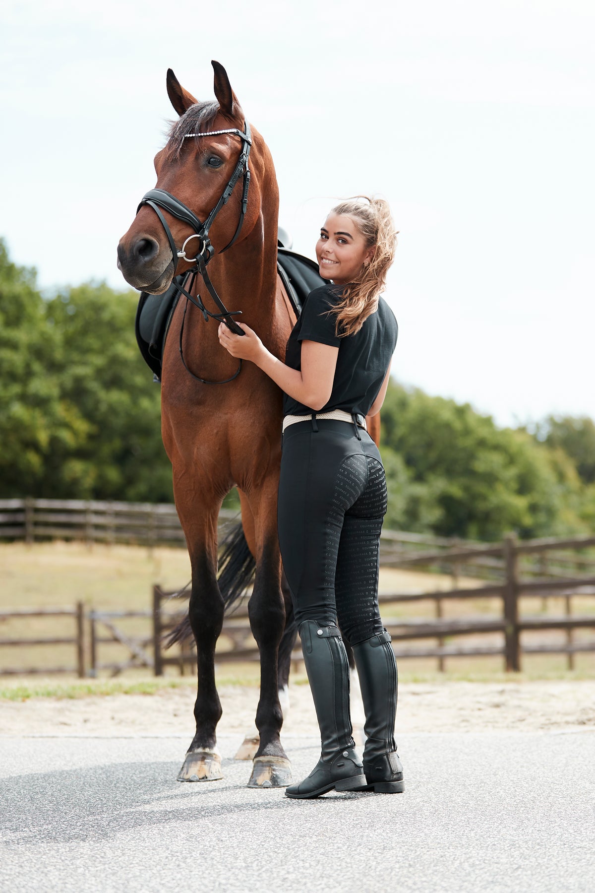 EQUIPAGE KENDRA Ridetights med full grip. Sort