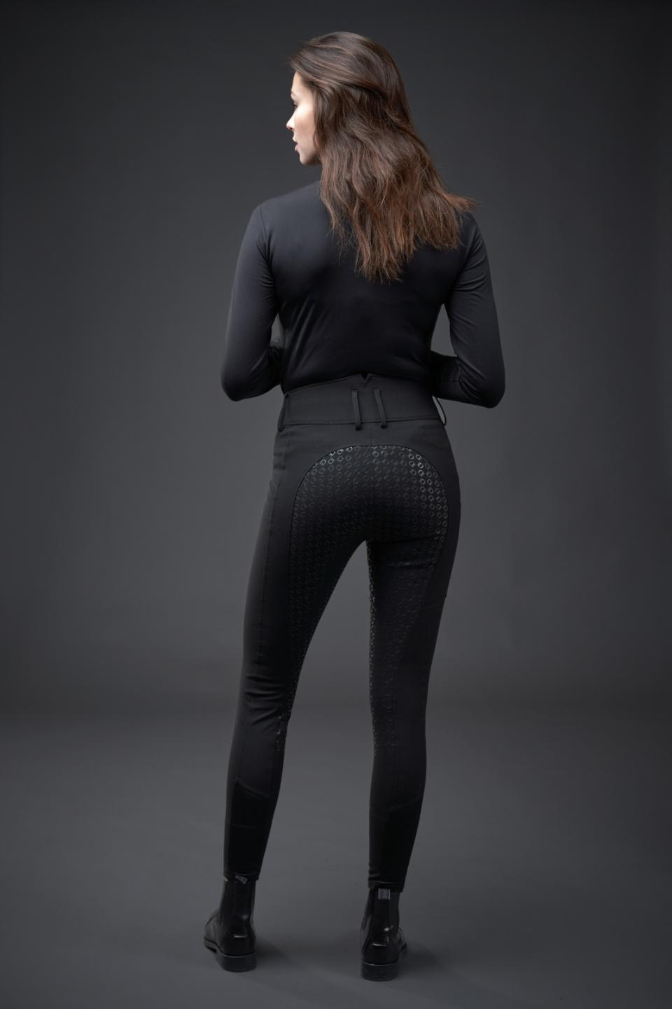 EQUIPAGE LEONI Ridebukser med fuld grip. Sort