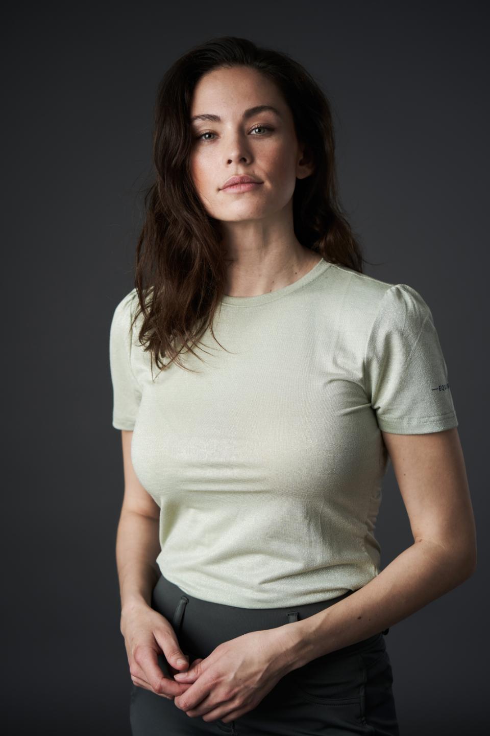 EQUIPAGE MARA Kortærmet T-shirt. Sage Green