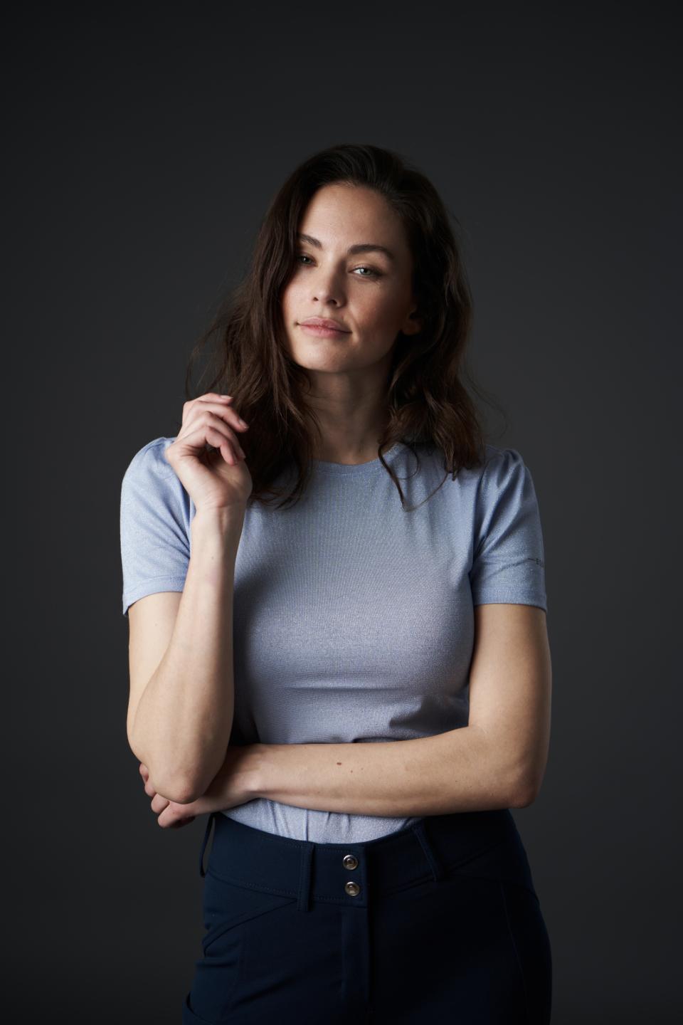 EQUIPAGE MARA Kortærmet T-shirt. Jacaranda Blue