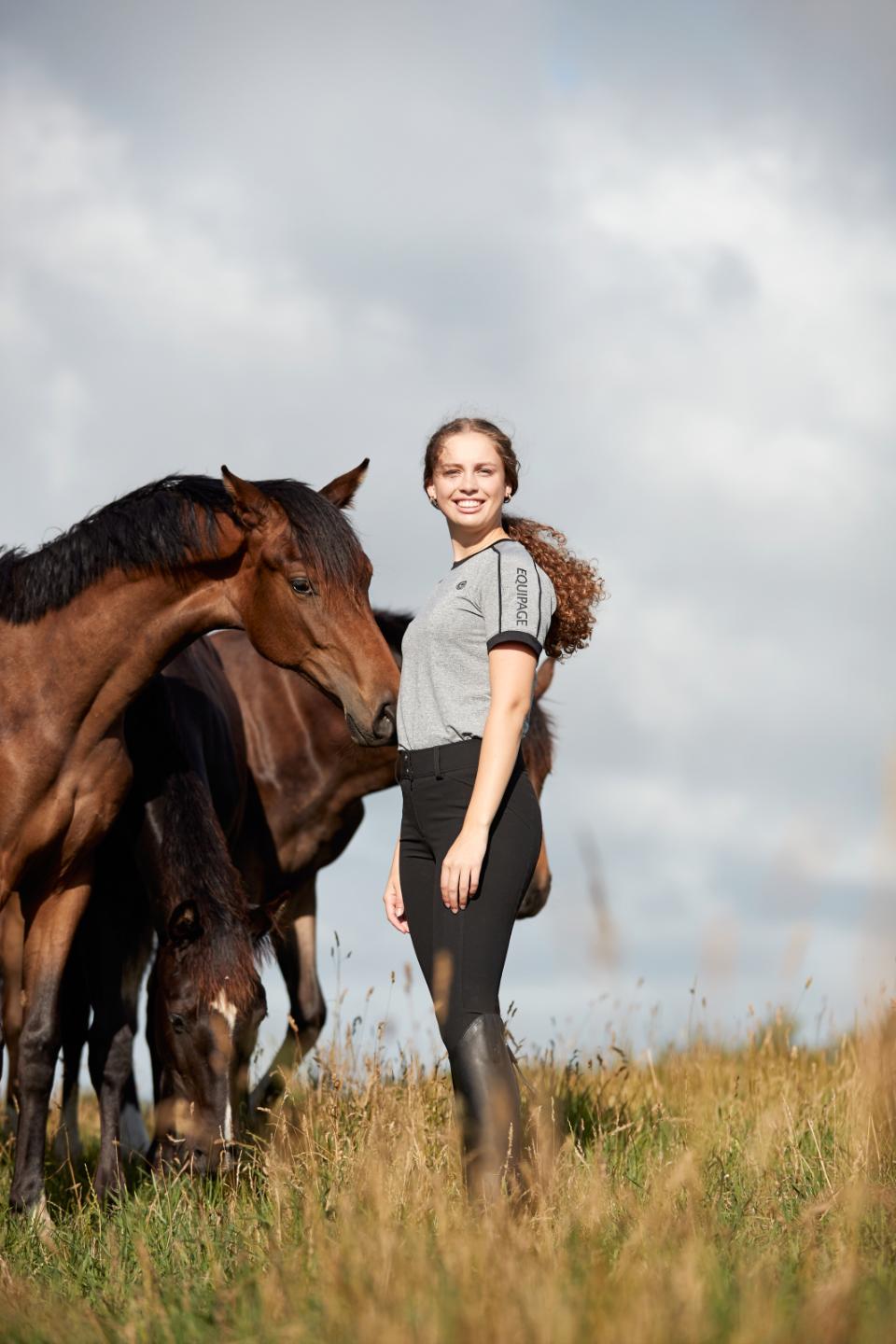 EQUIPAGE MELISSA Kortærmet T-shirt. Grå Melange