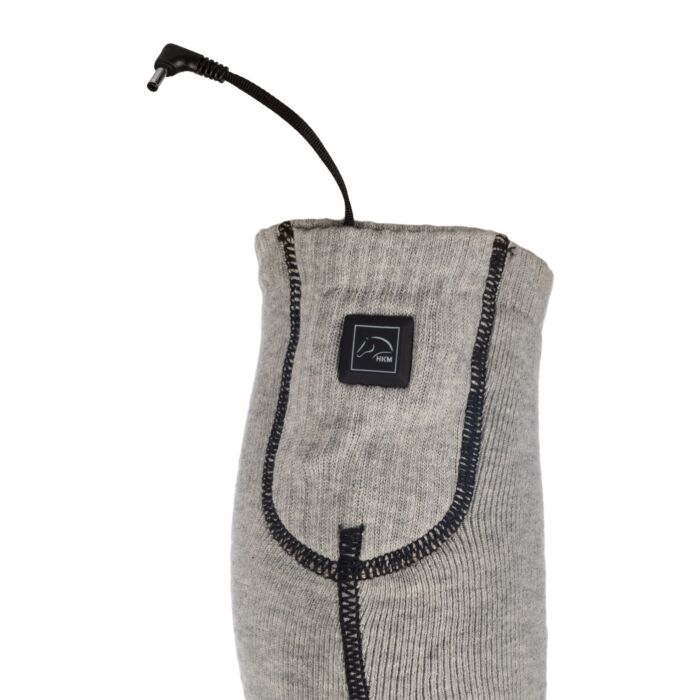 HKM KEEP WARM Ridestrømper med varmeelement. Grå/sort