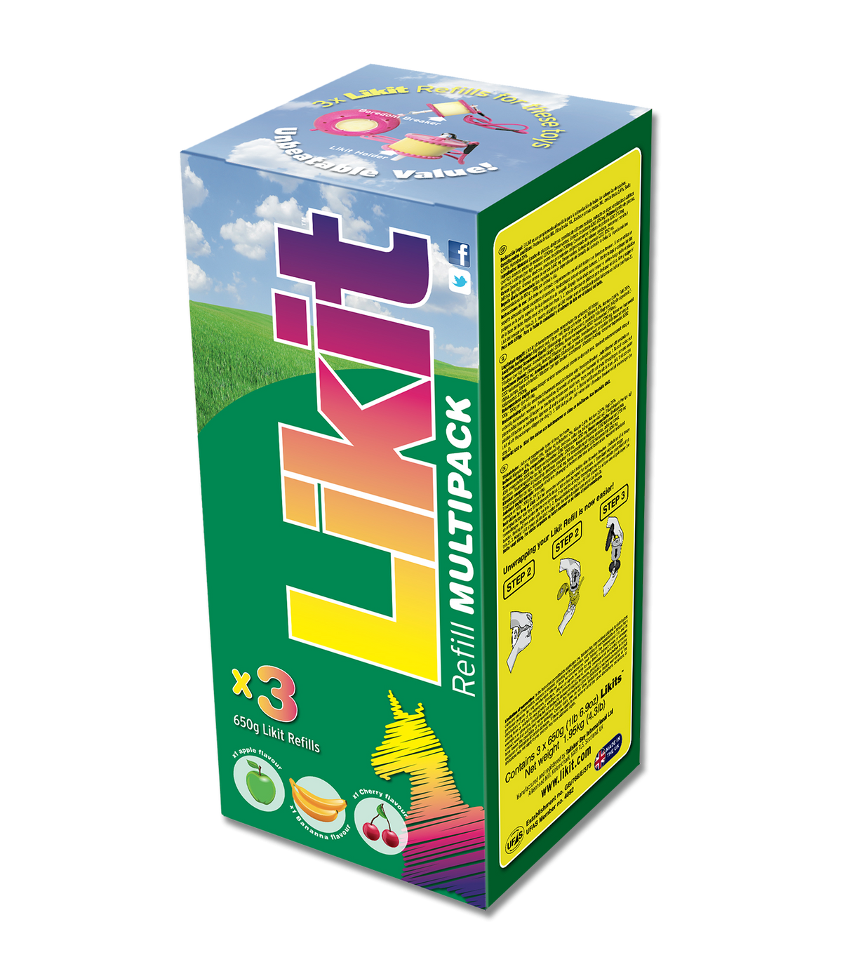 LIKIT 3-pak refill til slikstensholder. 3 x 625g