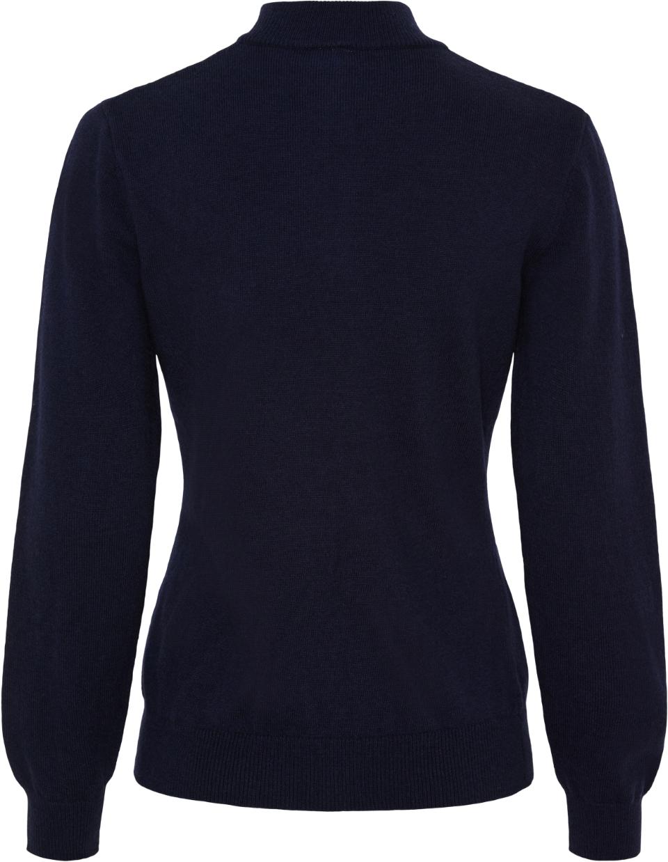 CATAGO VICTORIA Strikket ridebluse med halv lynlås. Navy