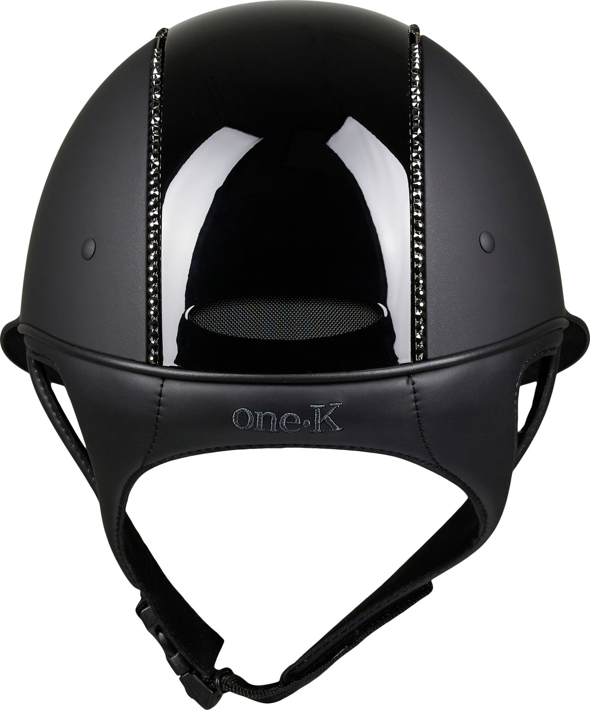 OneK Avance Ridehjelm, Matt Glossy Top Swarowski. Sort