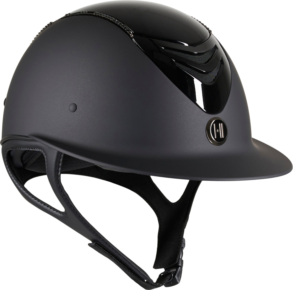 OneK Avance Ridehjelm, Matt Glossy Top Swarowski. Sort