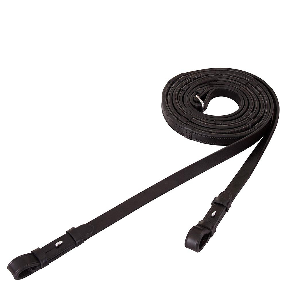 BR Lædertøjler med grip. 16 mm brede
