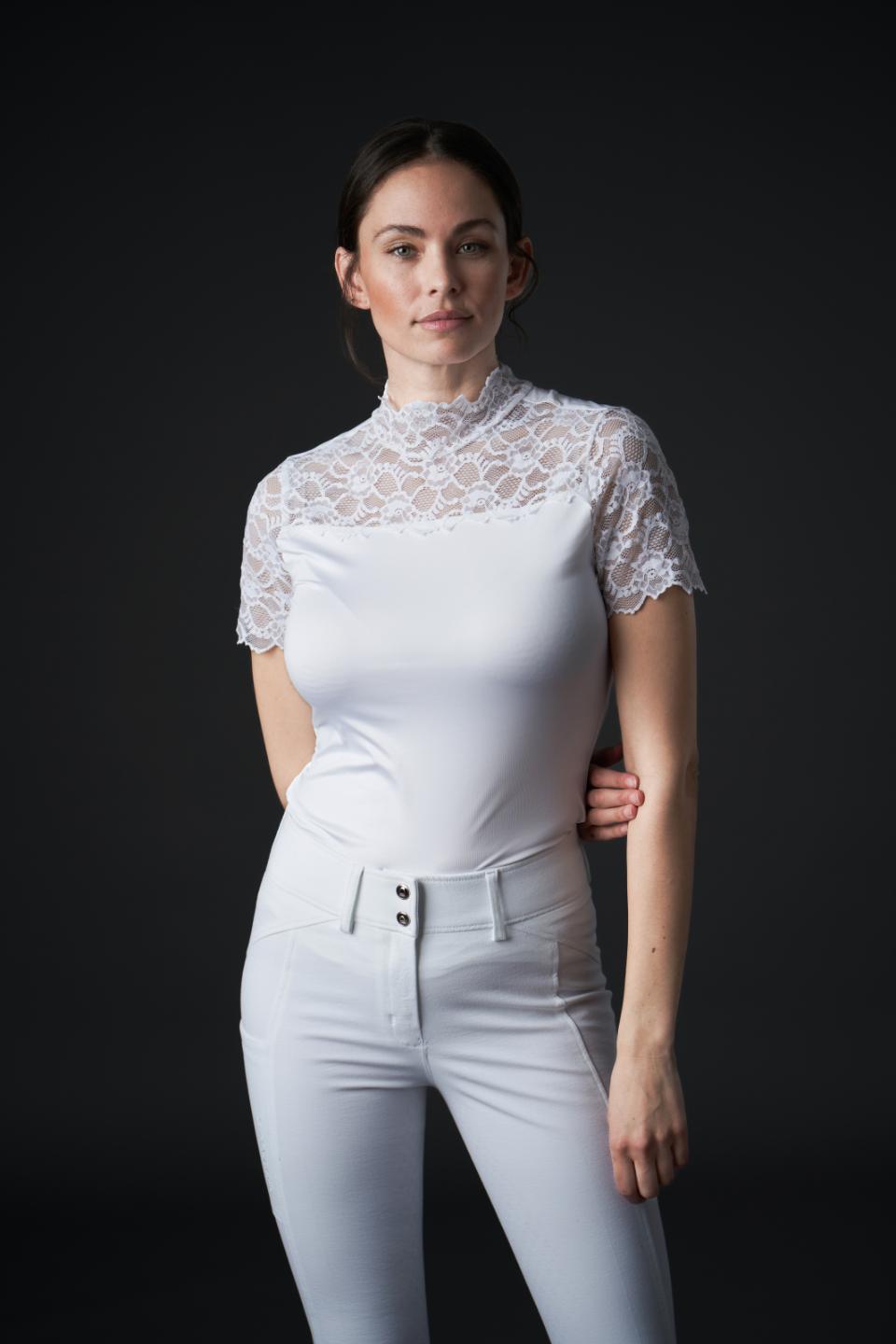 EQUIPAGE MALIKA Stævnebluse med blonder