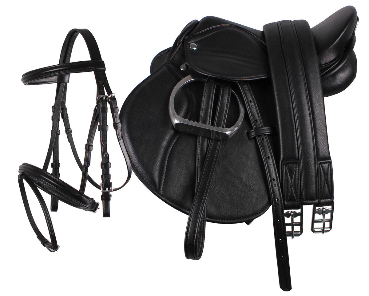 QHP COMPLETE Ponysadel og trense. Sort