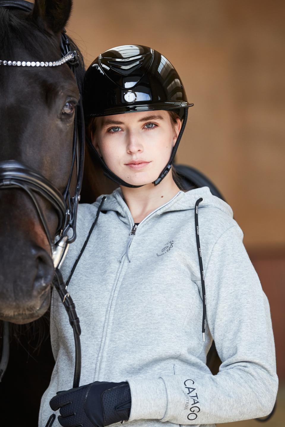 CATAGO NATALIE Hættetrøje med lynlås. Grå Melange