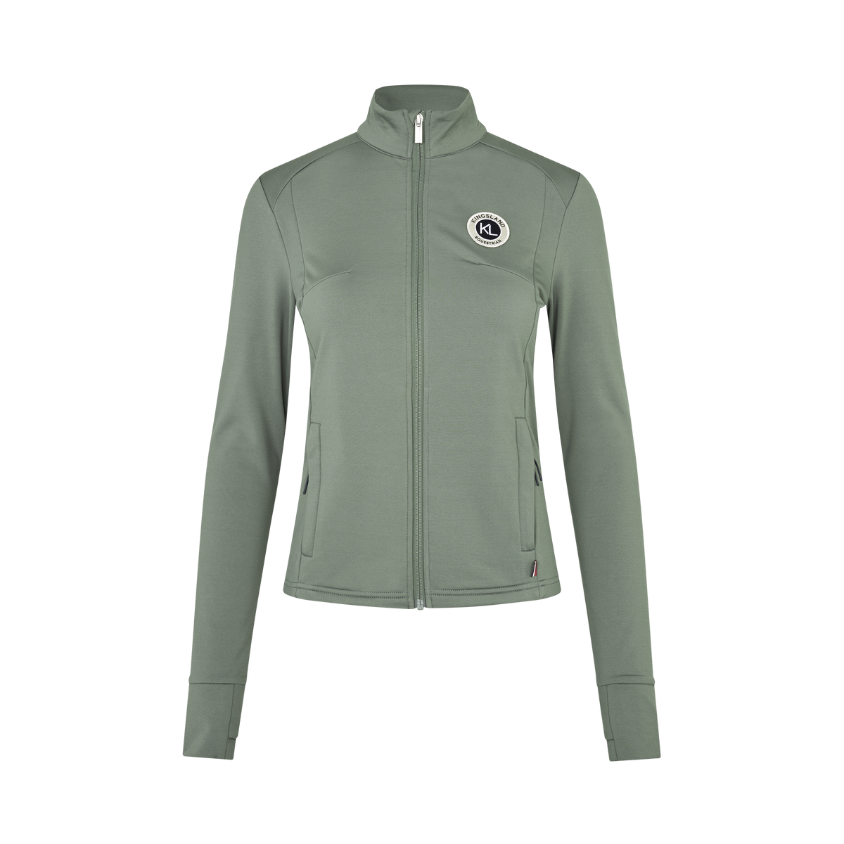 KINGSLAND LUCY Fleece-foret lynlåstrøje. Green Agave. Ladies