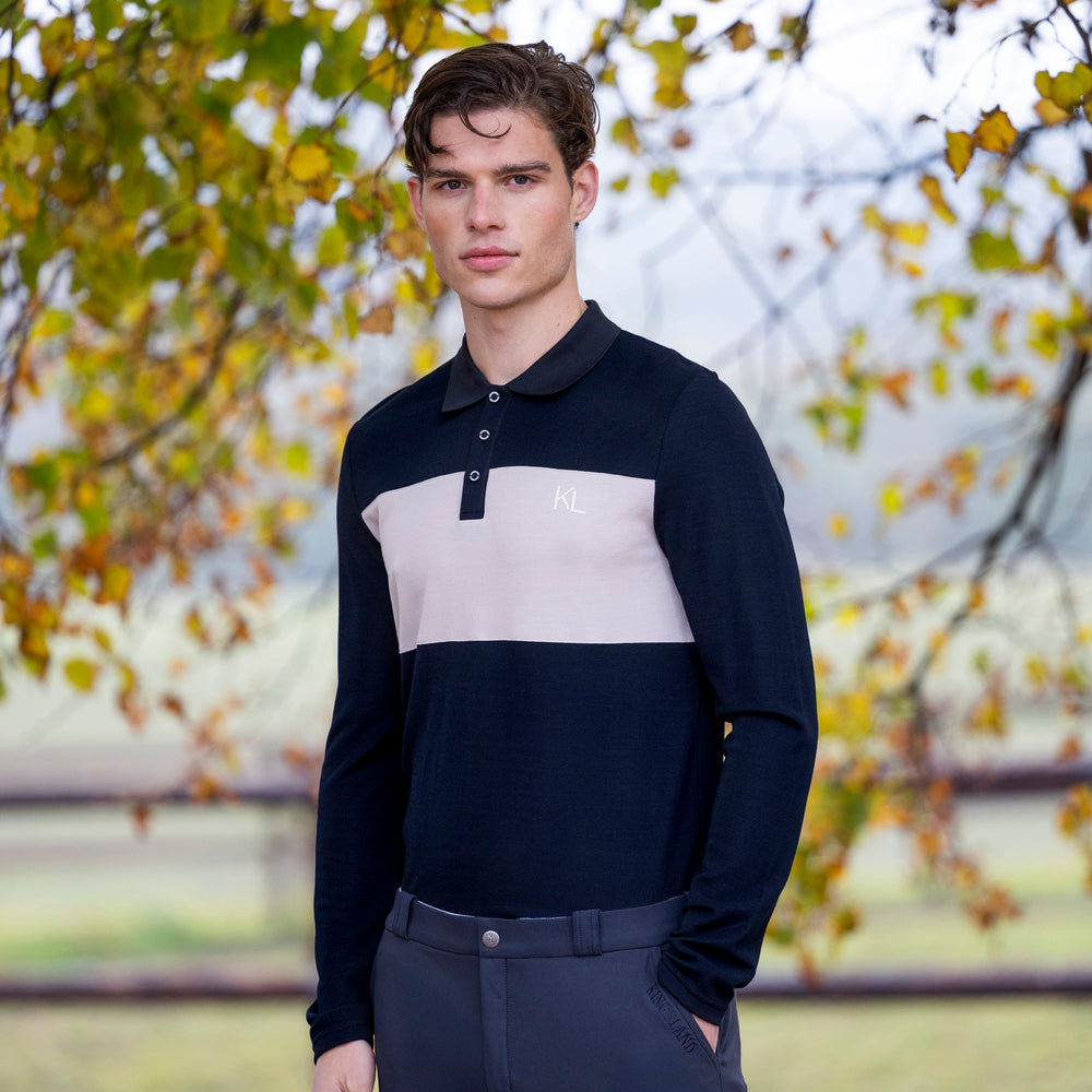 Kingsland Axel Langærmet Poloshirt til Mænd - Black
