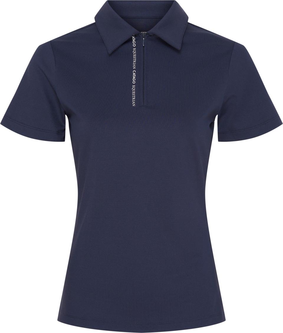 CATAGO NASH Polo T-shirt med lynlås i halsen. Navy