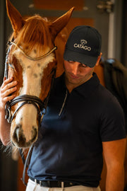 CATAGO MEN NATHAN Polo T-shirt med lynlås i halsen. Navy