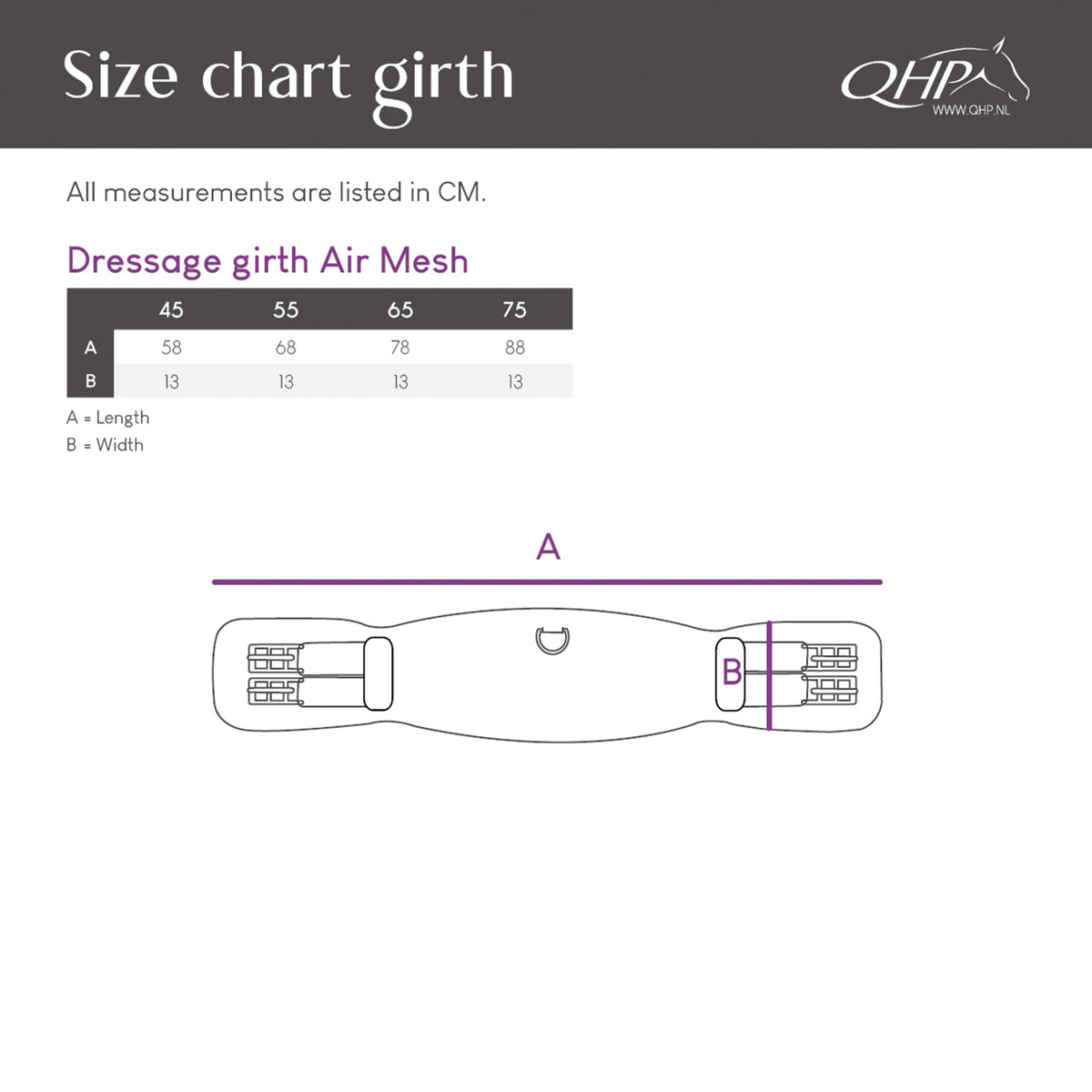 QHP AIR MESH Anatomisk dressurgjord. Sort