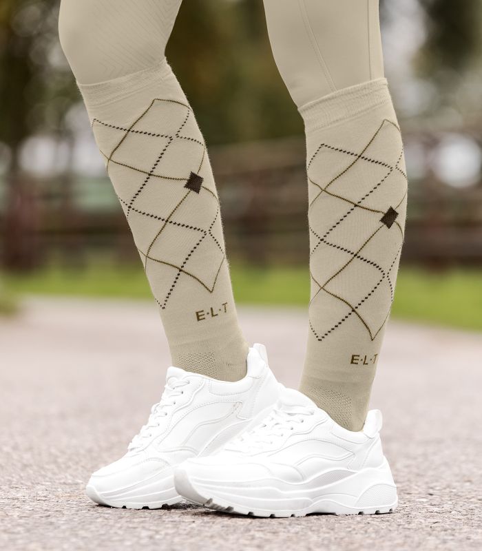 ELT ARGYLE Ridestrømper. Beige