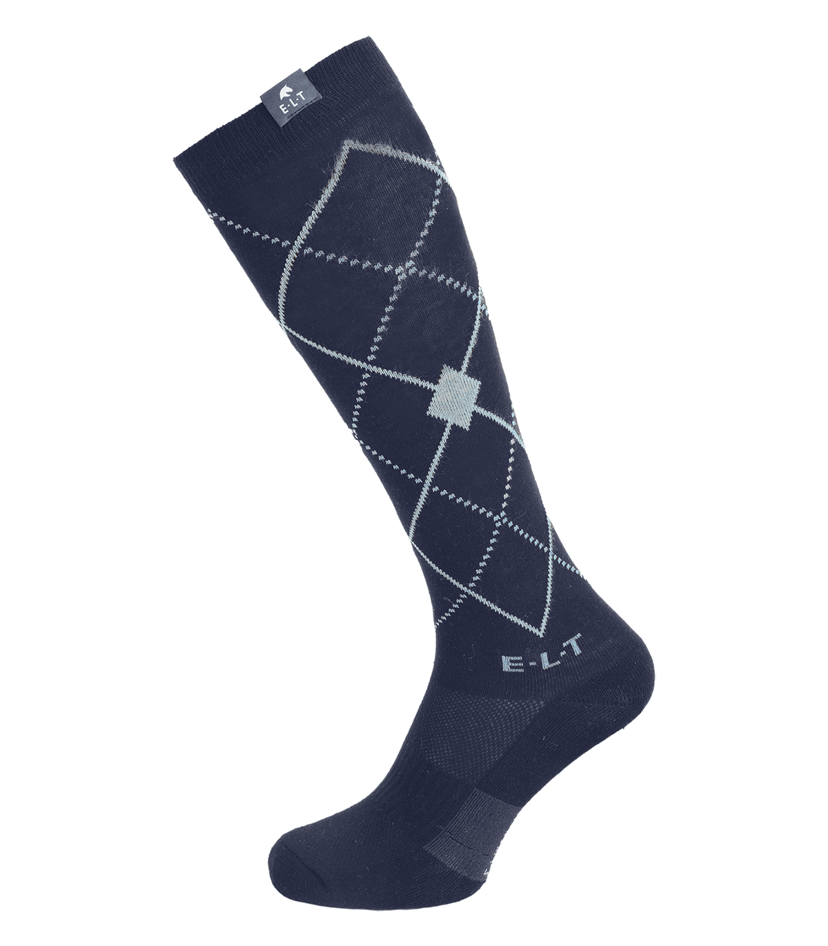 ELT ARGYLE Ridestrømper. Navy/lyseblå