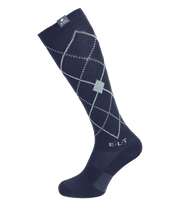 ELT ARGYLE Ridestrømper. Navy/lyseblå