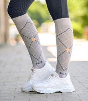 ELT ARGYLE Ridestrømper. Chrome Grey/Peach