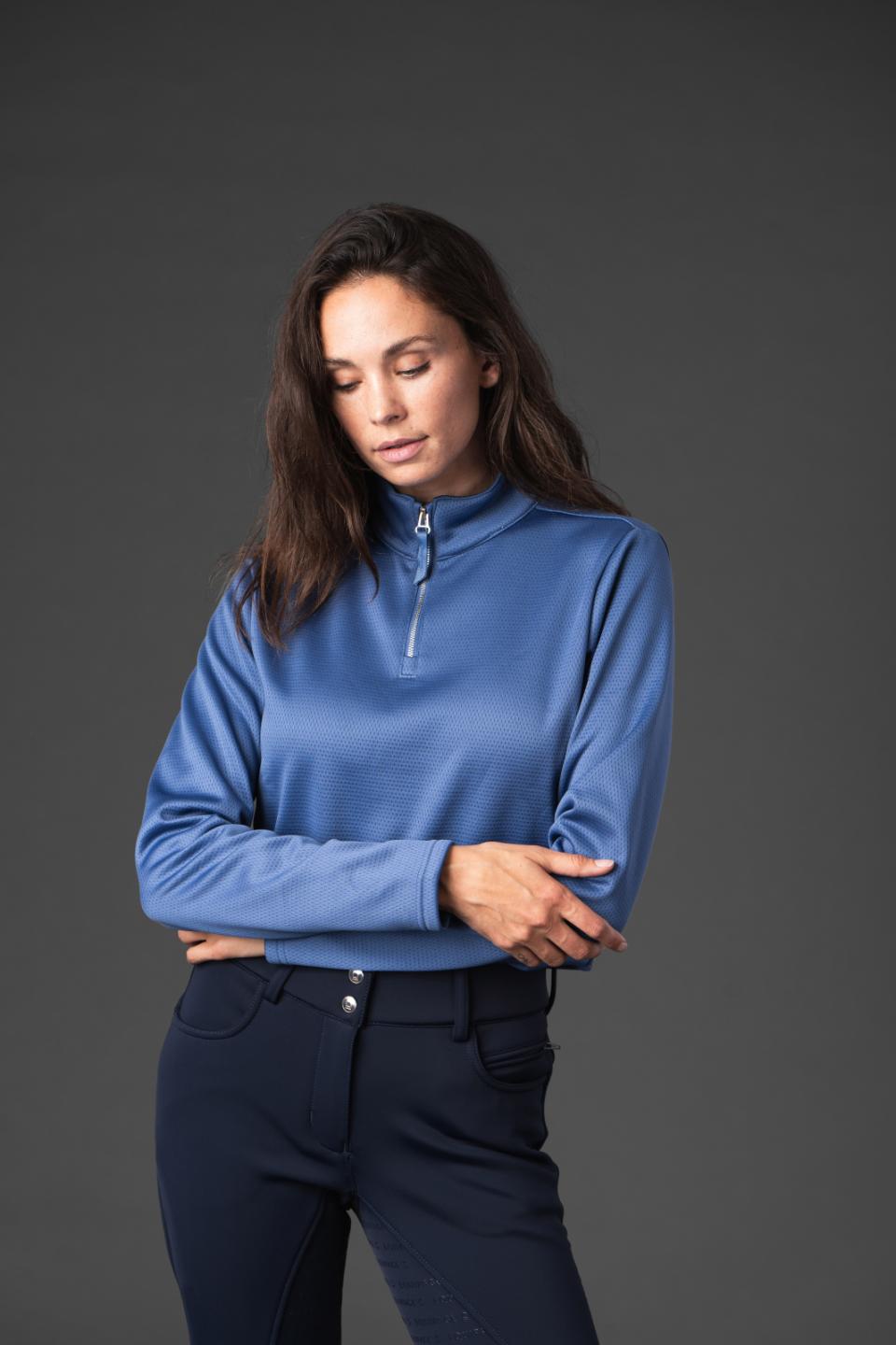 EQUIPAGE SCARLET Langærmet ridetrøje. Dutch Blue