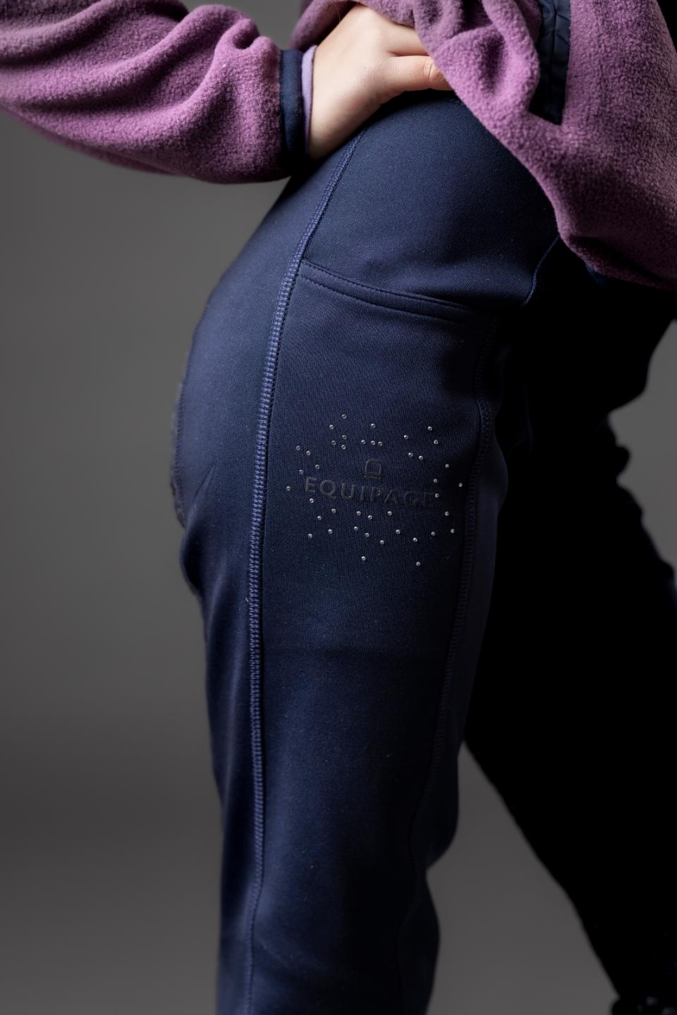 EQUIPAGE KIDS SOPHIA Vinterridetights med full grip. Navy