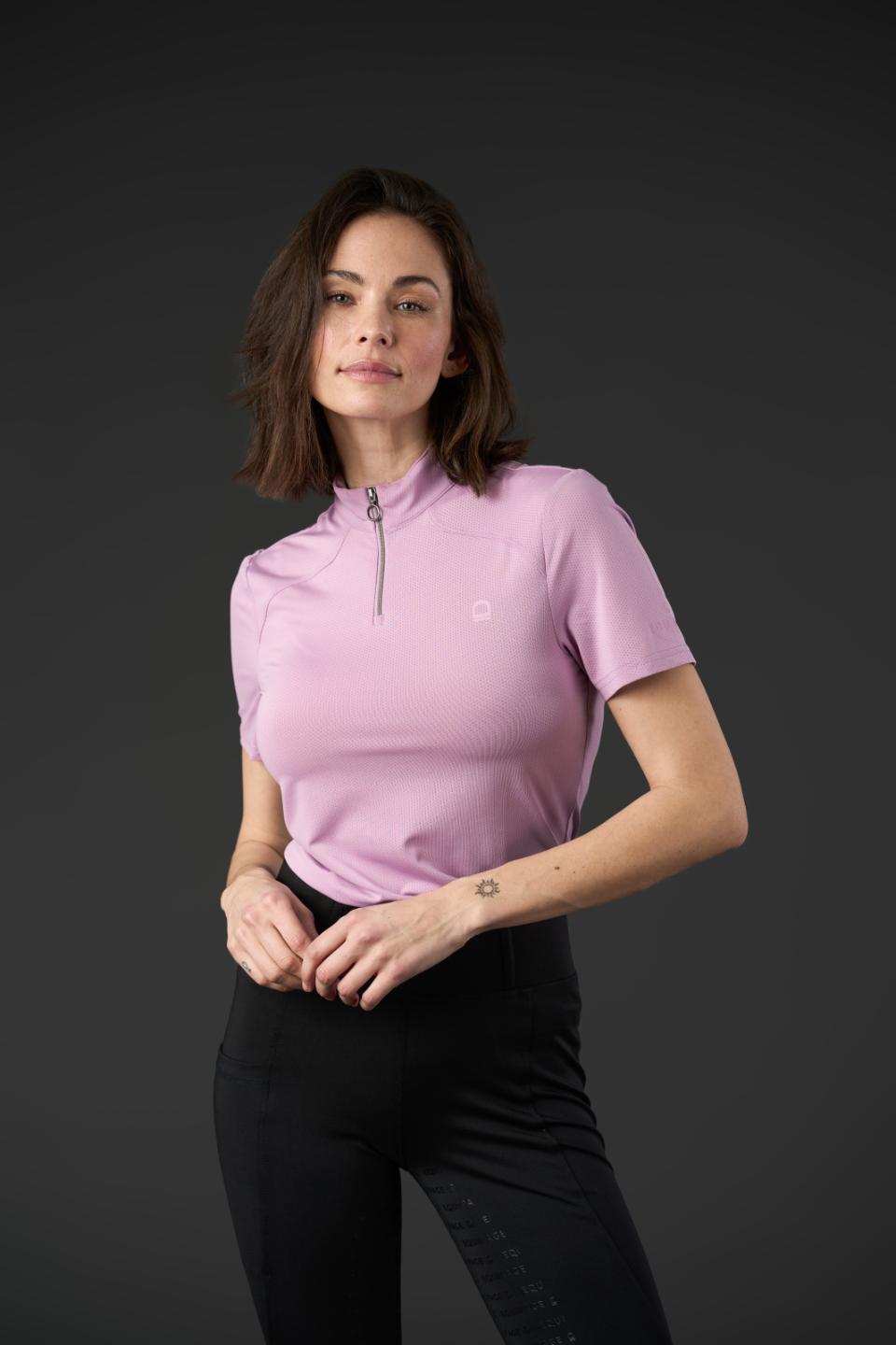 EQUIPAGE HASTY T-shirt med ½ lynlås. Lavender Herb
