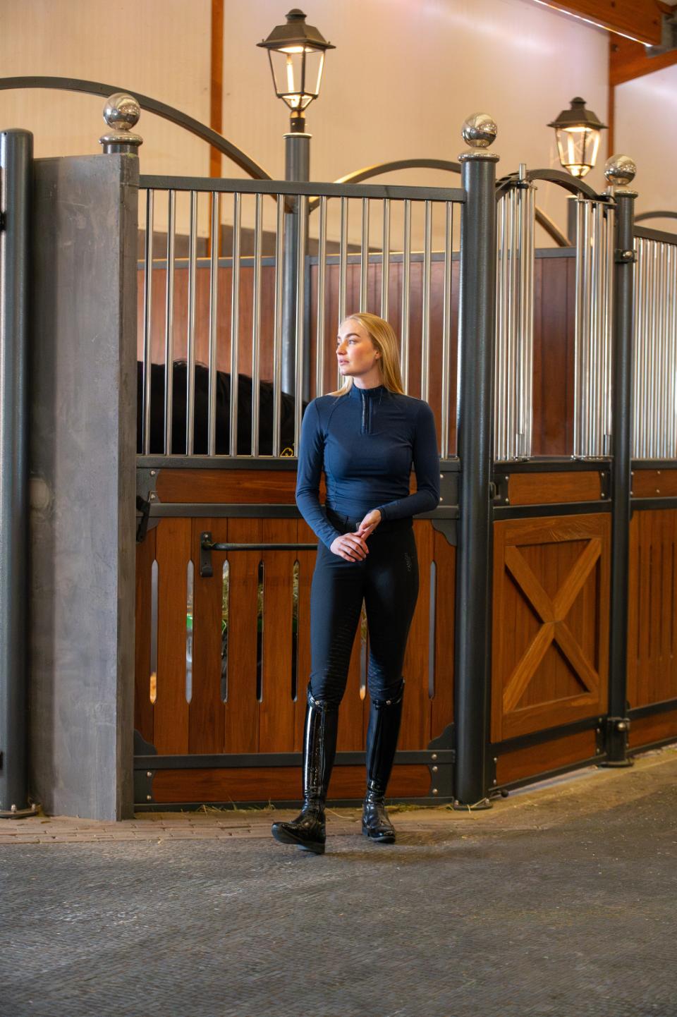 CATAGO BREE Langærmet ridetrøje med half-zip. Navy