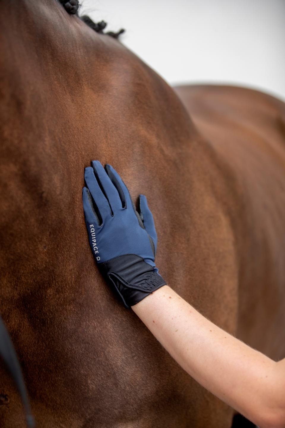 EQUIPAGE TEMIKA Sommerridehandsker. Navy