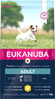 EUKANUBA Adult. Lille race. Kylling. 3kg